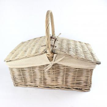 Cesta de picnic con Tela, picnic cesta de sauce, 44 x 30 cm