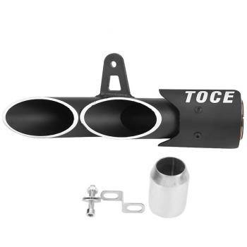Qiilu Motocicleta Tubo de escape de salida doble Silenciador Punta de escape