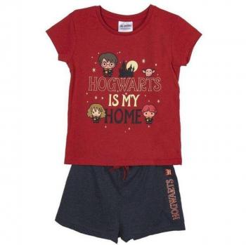 Pijama Harry Potter Rojo Niño - Modelo Oficial con Estampado de la Escuela de Magia