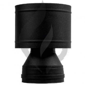 SOMBRERO ANTILLUVIA DOBLE PARED EXOJO PARA ESTUFA VITRIFICADO NEGRO