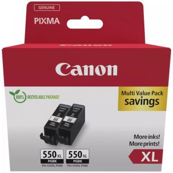 Pack Cartucho Tinta Canon PGI-550XL Negro 2 Uds