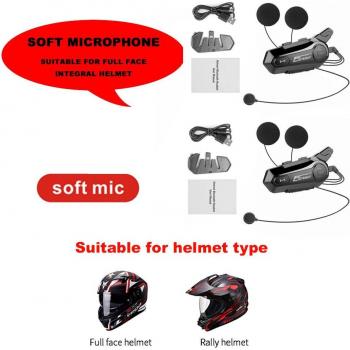 Auriculares Intercomunicadores Bluetooth 5.0 para Casco de Moto - Inalámbricos, Manos Libres, Altavoz Integrado