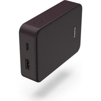 Hama Powerbank Colour 10 - Batería Externa de 10000 mAh, Carga Rápida, Salidas USB-C y USB-A, Ligera y Compacta, Color Lila