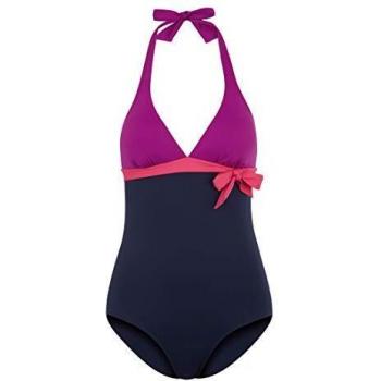 Bañador moldeador S.OLIVER Damen Gr. 44, Cup C/D, color marine-fucsia, microfibra con efecto shaping y diseño colorblocking