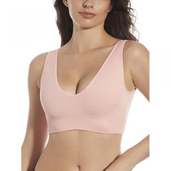 Sujetador deportivo Selene LETIANA para mujer, copa B, color rosa, modelo sin costuras con copas de relleno extraíbles, talla XL