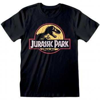 Camiseta Unisex Jurassic Park Logo Original Difuminado Negro Talla S