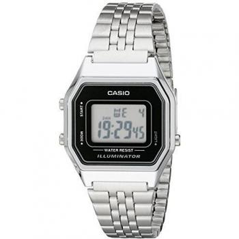 Casio - LA680WA-1D - Vintage - Ladies Watch - Digital Quartz - LCD dial - Grey Steel Strap