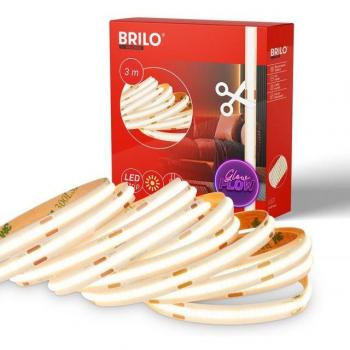 Tira LED COB 3m, 22W, 2700K, Autoadhesiva, Acortable, Luz Cálida