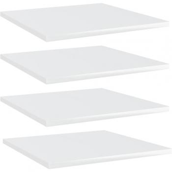 High Gloss White Bookshelf Boards 4 pcs 40x40x1.5 cm Engineered Wood