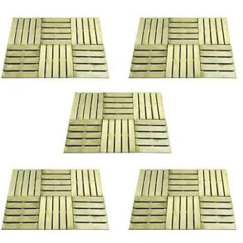 vidaXL 30x Baldosas de Porche 50x50 cm Madera Pino Verde Suelo de Loza Azulejo Teja Loseta Baldosín Terraza Veranda Balcón Resistente Intemperie