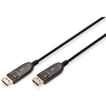 Cable de Fibra Óptica DisplayPort UHD 8K Macho/Macho 15m Negro