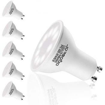 Aigostar - Pack de 5 Bombillas LED GU10, 6W, 420 lumen, luz calida 3000K