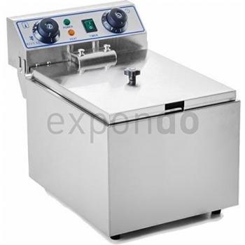 Royal Catering - RCTF-10EH - Freidora eléctrica de 1x10 litros - 100% acero inoxidable - 3,2 kW - Temporizador - Envío gratuito