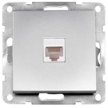 Base de Datos Empotrable Iota Plata GSC 103500017 - Mecanismo Sencillo y Económico - Blanco y Plata - Marco + Tecla