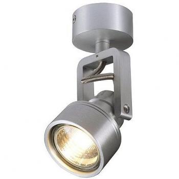 Spotlight Inda GU10, aluminio cepillado, rotatable e inclinable, max. 50W