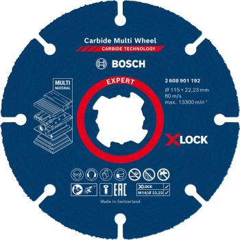 Disco de corte Bosch Professional EXPERT Carbide Multi Wheel X-LOCK (para Madera dura, Ø 115 mm)