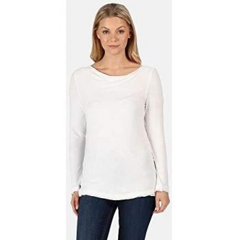 Regatta Frayler-Top De Manga Larga Y Cuello Vuelto Holgado T-Shirts/Polos/Vests, Mujer, White, 8