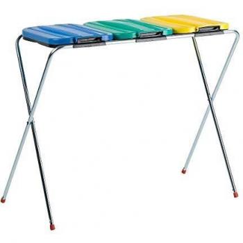 Soporte para bolsas de basura, capacidad hasta 120 l, 3 compartimentos de recolección