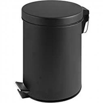 Papelera de Pedal de Metal Negro 5 Litros Home