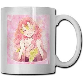 OPLKJ Taza Kimetsu No Yaiba Kanroji Mitsuri Coffee Mug Ceramic Tea Cup Water Container Novelty Handle 11oz Desk Accessories