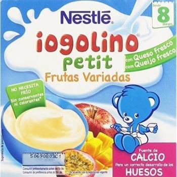 Nestlé Yogolino Petit Postre Lácteo con Frutas Variadas a Partir de 8 Meses, Paquete de 4 x 100g