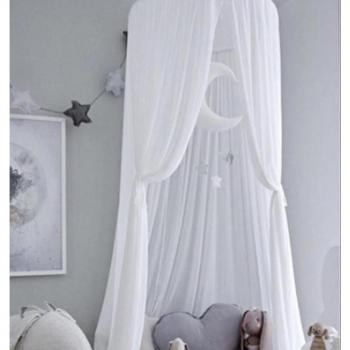 Cama de Princesa para Niños con Dosel Colgante y Cúpula de Encaje, Mosquitera y Cortina incluida