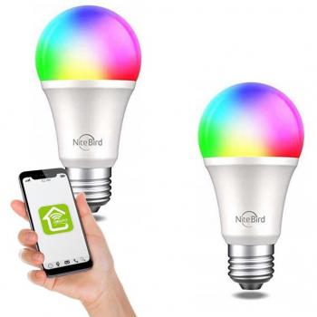 Pack 2 Bombillas LED Inteligentes E27 RGB 8W Wifi Gosund WB4