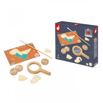 Juego de Excavación Dino - Janod, incluye herramientas para excavar, dinosaurios de juguete, material educativo y es apto para niños a partir de 3 años