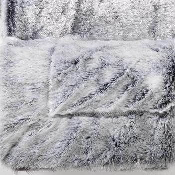 Manta (180 x 220 cm), diseño de Flores, Color Gris