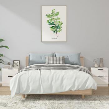 Mesita de noche de múltiples capas de madera blanca (2 unidades)