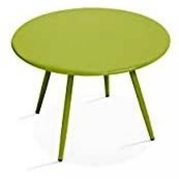 Mesa de jardín redonda de metal verde 40 cm