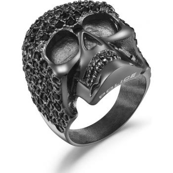 Anillo de hombre Police Eager de acero inoxidable gris, tamaño 66