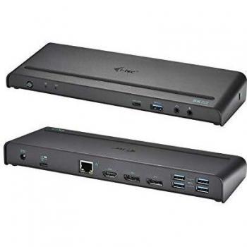 i-tec USB-C/USB 3.0 3x4K Docking Station 2X DisplayPort 1x HDMI 1x GLAN 5X USB 3.0 1x USB-C para Windows MacOS Thunderbolt 3 Compatible, Power Delivery 85W