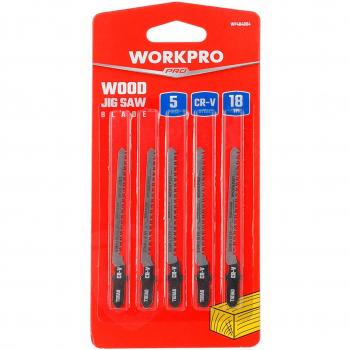Juego de 5 hojas para sierra calar T101A0 para madera - Workpro