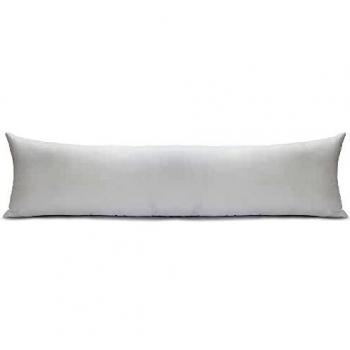 Almohadas para Cama 40x145 Hipoalergénico Antiácaros y Suave Rectangular para Hogar con Funda de Almohada Respirable en Cotton y Polyest. Blanco Extraíble y Lavable
