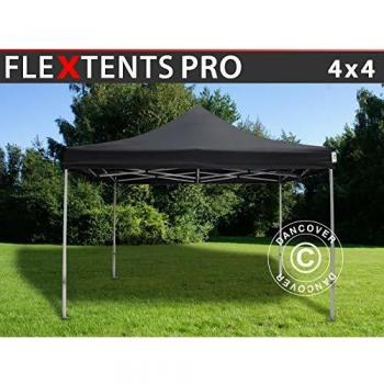 Carpa Plegable Rápida Impermeable FleXtents PRO 4x4m Negra