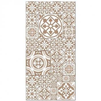 Alfombra Vinílica Hidráulica Talavera Marrón 300x200 cm - Antideslizante e Ignífuga - Ideal para Cocina y Salón