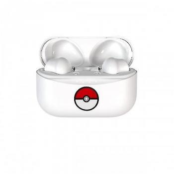 Auriculares inalámbricos Pokémon Pokeball Blanco/Rojo One Size con diseño de Pokeball, conectividad Bluetooth, sonido estéreo, micrófono incorporado y compatibilidad con dispositivos móviles