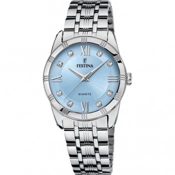 Reloj Festina Mademoiselle F16940/E para Mujer con Caja de Acero Inoxidable 316L Plateado y Esfera Azul