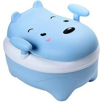 Glenmore Potty Seat Toilet Chair: Baby Toddler Kid Training Potties Toilets Chair Seats - Mini Size Infant Boys Girls First Year Cute Travel Toilet with Lid &Soft PU Cushion Blue Little Cow Kid Potty