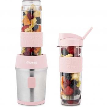 H.Koenig SMOO10 Batidora de Vaso Portátil Rosa