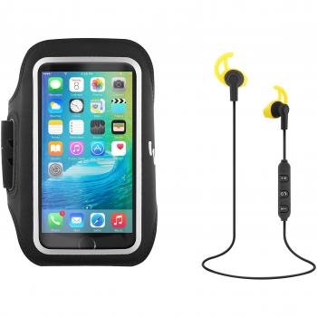 T 'nB sppac KBT ajustables Deportes Arm encuadernado y ultra Cómoda con Bluetooth ergonómica Auriculares Negro/Amarillo