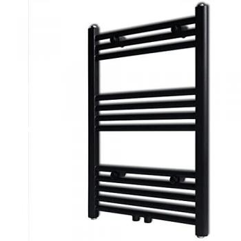 vidaXL Radiador toallero Recto Calefactor Central de baño 500 x 764 mm Negro