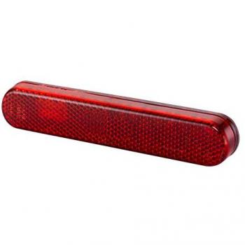 Reflector HELLA 8RA 009 226-131 - Tipo: Reflector - Color de tulipa: rojo - Forma: oval - Montaje: pegado/montaje exterior - Fijación: horizontal posterior - Cantidad: