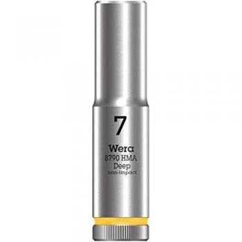 Wera 8790 HMA 7mm Deep Socket with 1/4 Inch Drive Zyklop, Hexagon Metric, 6-Point