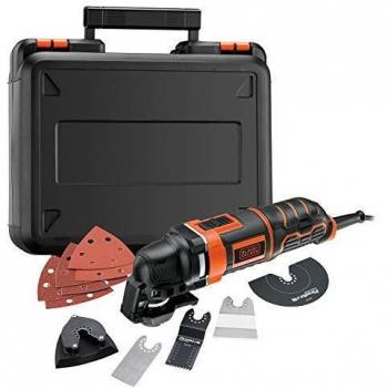 BLACK+DECKER MT300KA-QS-Multi-herramienta Oscilante 300W con accesorios y maletín