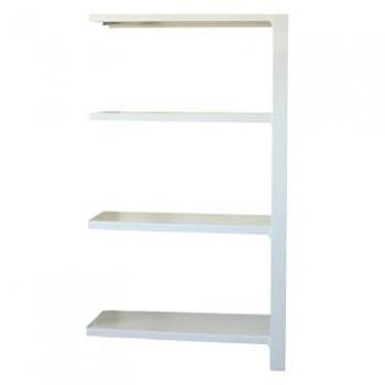 Estantería Simon Rack Librería Oficina Auxiliar, 1500x900x400 mm, 4 Alturas, Bandejas Madera, Estilo Industrial, Blanco