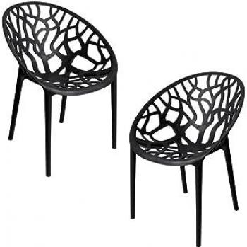 Pack 2 Sillas Nido Jardín - Negro - Polipropileno