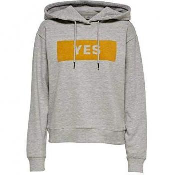 Only Onlhilde L/s Hood Box Swt suéter, Gris