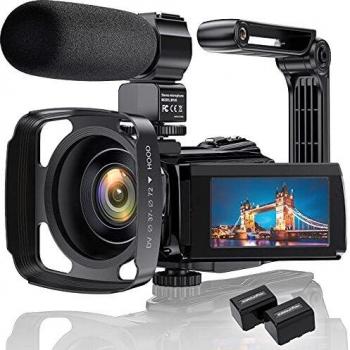 Cámara de Video 4K Videocámara Ultra HD 48MP WiFi IR Visión Nocturna Cámara de vlogging para Pantalla táctil IPS de 3Zoom Digital 16X Grabadora de cámara de Youtube